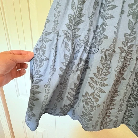 Time and Tru Blue Floral Ruffle Dress - Picture 3 of 6